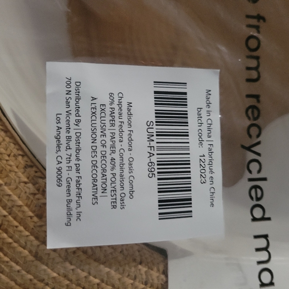 Women's Madison Straw Fedora Hat - Picture 2 of 5